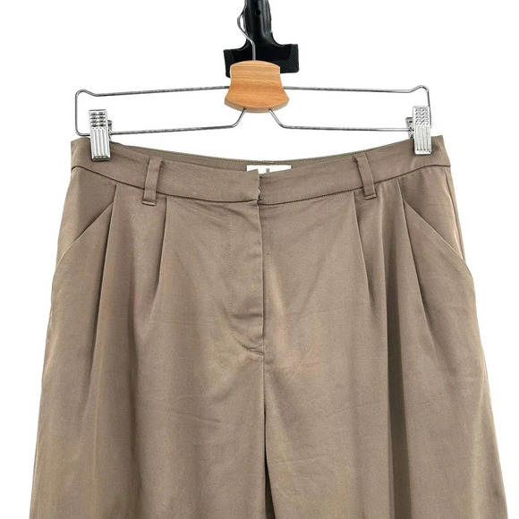 Lanvin en Bleu Tan Brown Pleated Cropped Trousers Size 38 / US‎ 8 - Picture 2 of 10